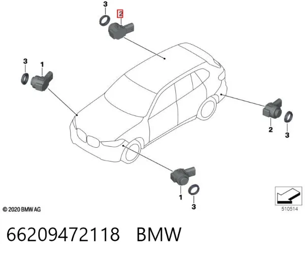 Установочный комплект парктроников 66209472118 BMW