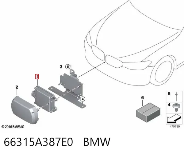 Радарный датчик дистанции 66315A387E0 BMW