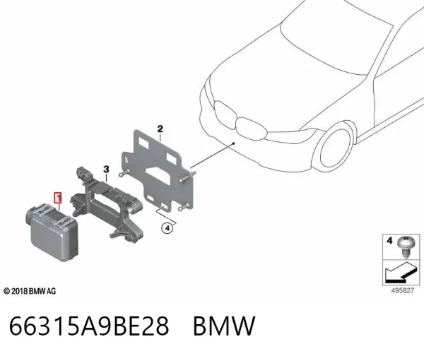 Радарный датчик дистанции 66315A9BE28 BMW