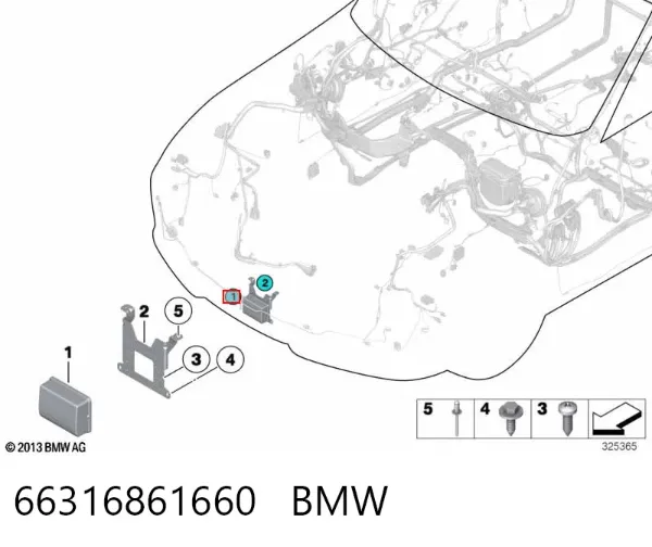 Радарный датчик дистанции 66316861660 BMW