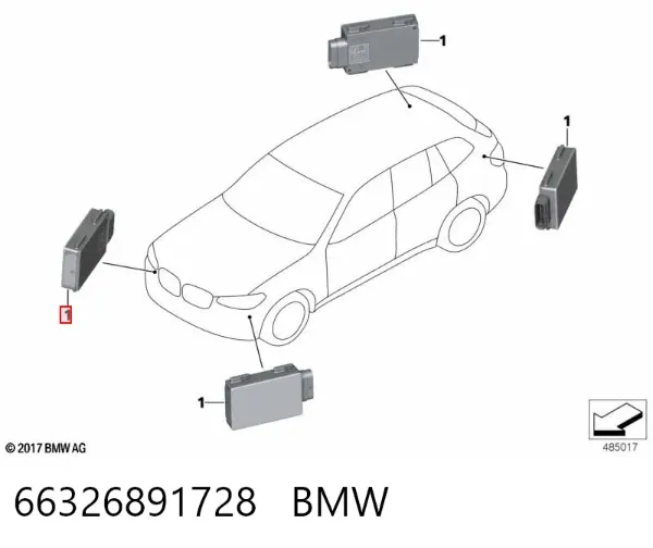 Радар смены полосы движения 66326891728 BMW