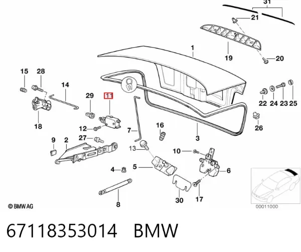Актуатор замка багажника 67118353014 BMW