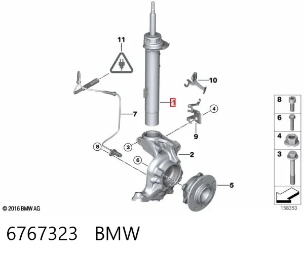 Амортизатор передний левый 6767323 BMW