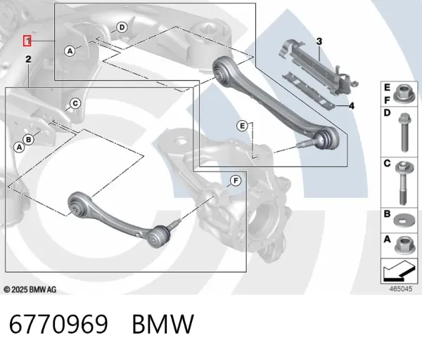 Рычаг задней подвески поперечный левый 6770969 BMW