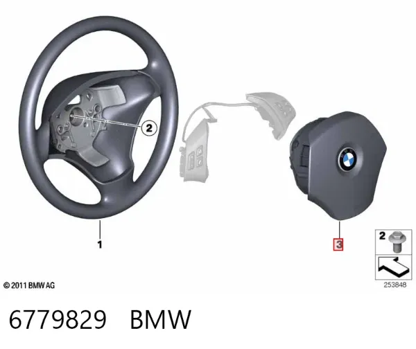 Подушка безопасности водителя 6779829 BMW