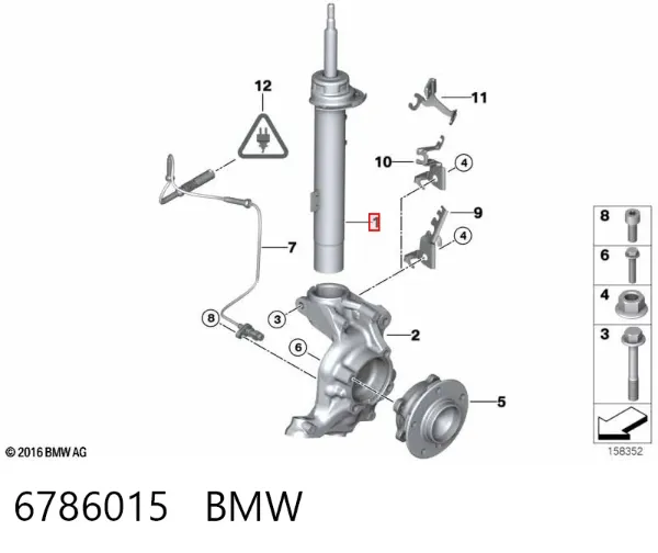 Амортизатор передний левый 6786015 BMW