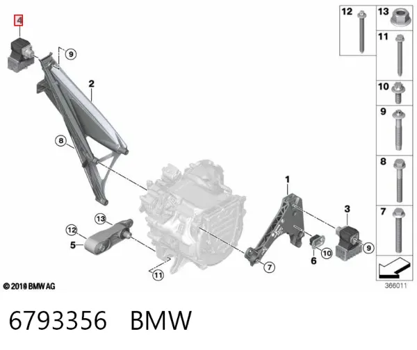 Правая подушка двигателя 6793356 BMW