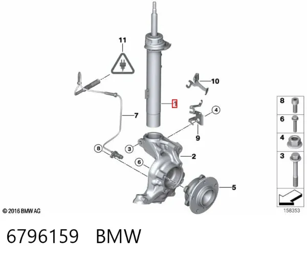 Амортизатор передний левый 6796159 BMW