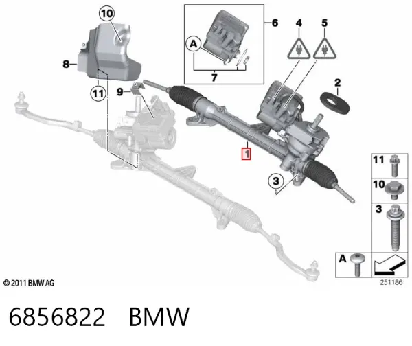 Рулевая рейка 6856822 BMW