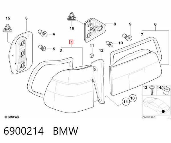 Фонарь задний правый внешний 6900214 BMW