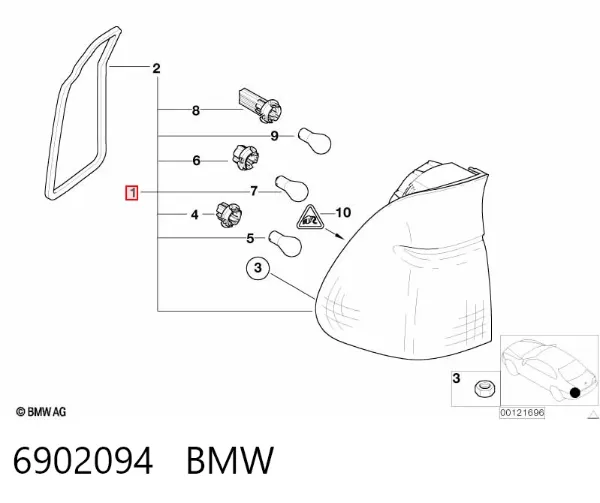 Фонарь задний правый внешний 6902094 BMW