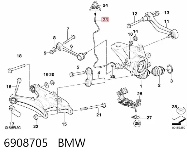 Датчик АБС задний 6908705 BMW