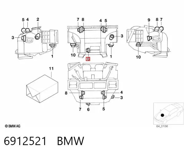 Замок открывания лючка бензобака 6912521 BMW