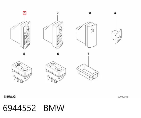 Кнопочный блок управления стеклоподъемником передний левый 6944552 BMW