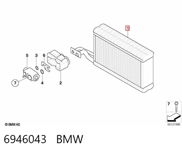 Испаритель кондиционера 6946043 BMW