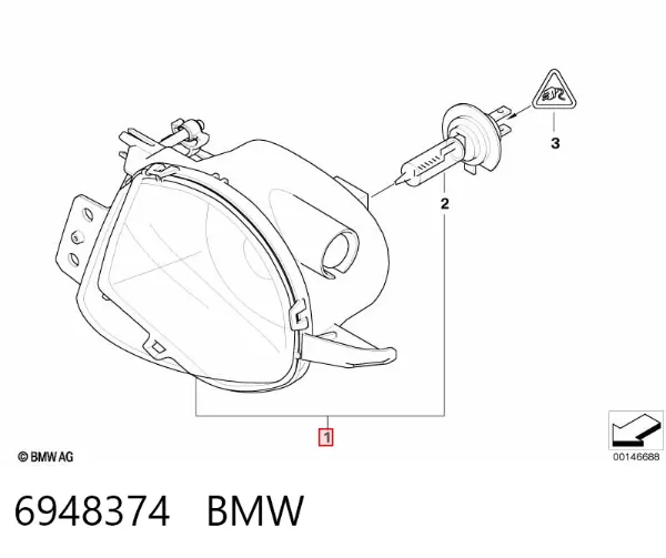 Фара противотуманная правая 6948374 BMW