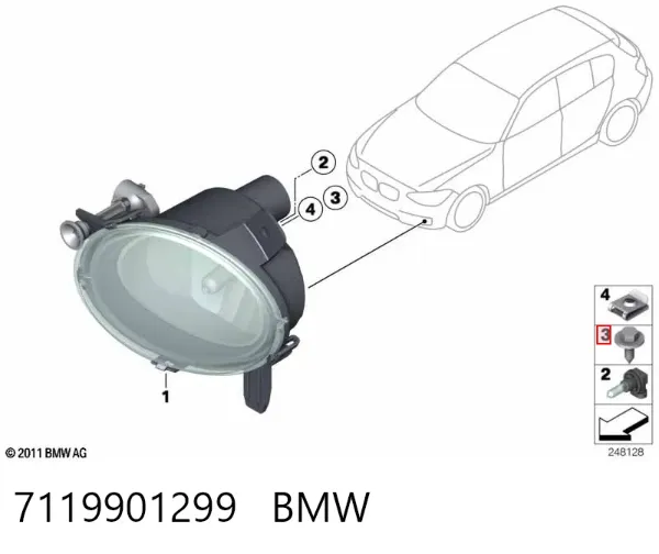 Болт (гайка) крепежа 7119901299 BMW