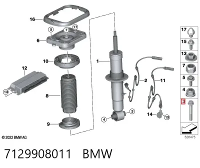 Болт крепления переднего рычага BMW 7129908011