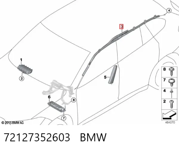 Шторка боковая, левая 72127352603 BMW