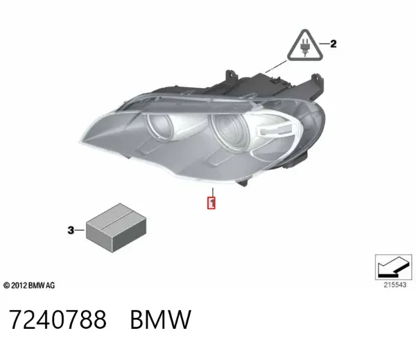 Правая фара 7240788 BMW