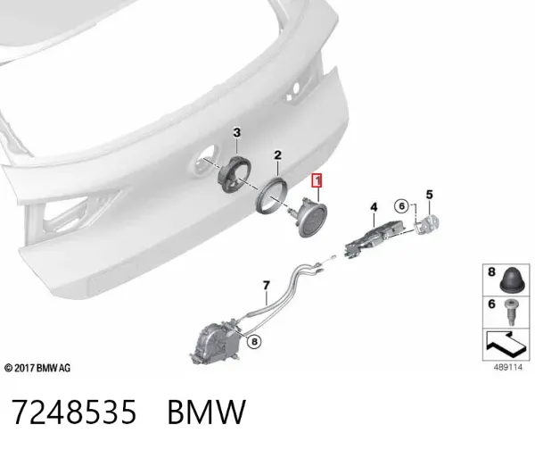 Кнопка привода замка багажника 7248535 BMW