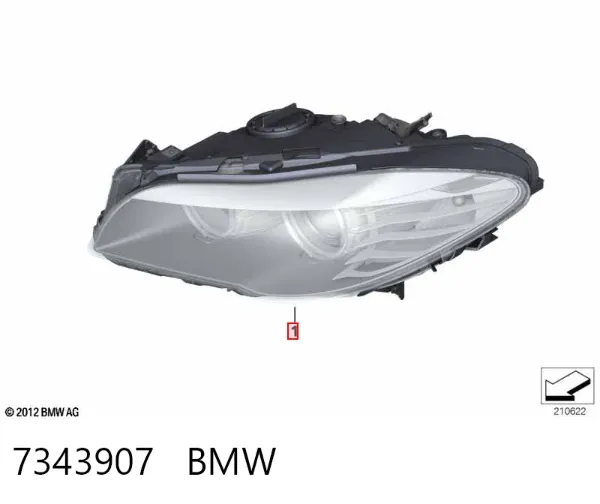 Левая фара 7343907 BMW