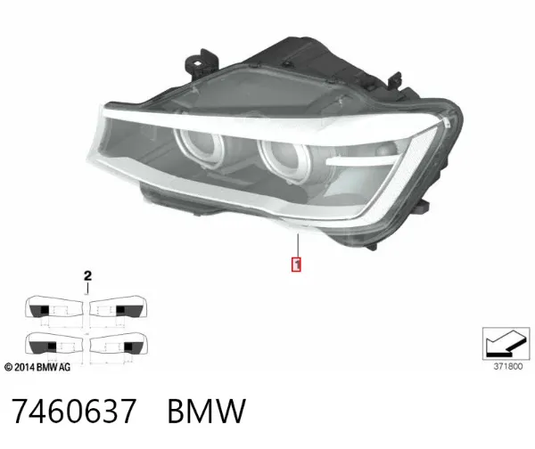 Левая фара 7460637 BMW