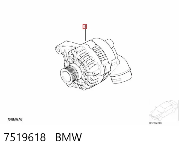 Генератор 7519618 BMW