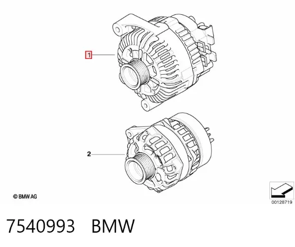 Генератор 7540993 BMW