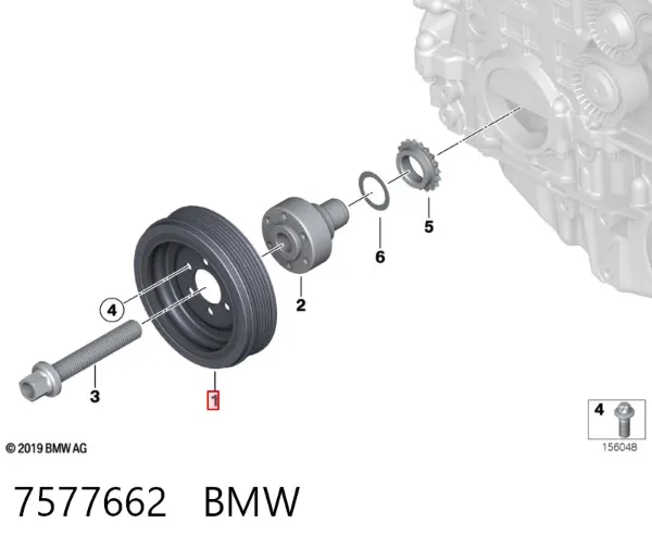 Шкив коленвала 7577662 BMW