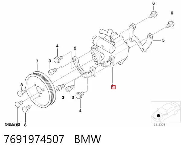 Насос ГУР 7691974507 BMW