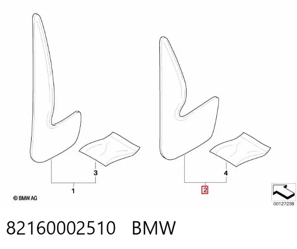 Задние брызговики BMW 3 E46