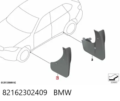 Брызговики передние, комплект BMW 82162302409