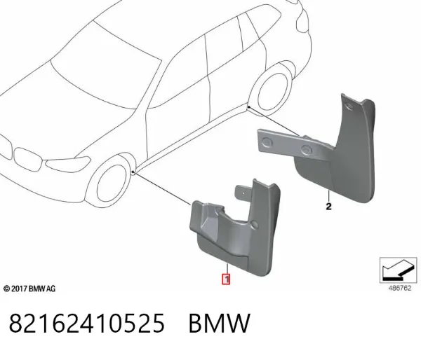 Передние брызговики 82162410525 BMW