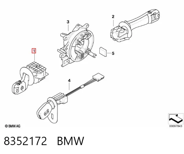 Левый подрулевой переключатель 8352172 BMW