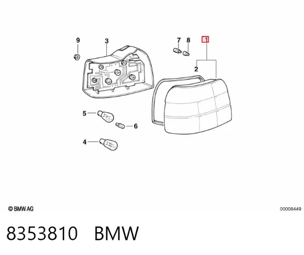 Фонарь задний левый 8353810 BMW