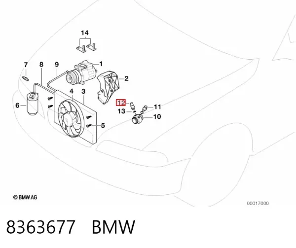 Датчик включения вентилятора 8363677 BMW
