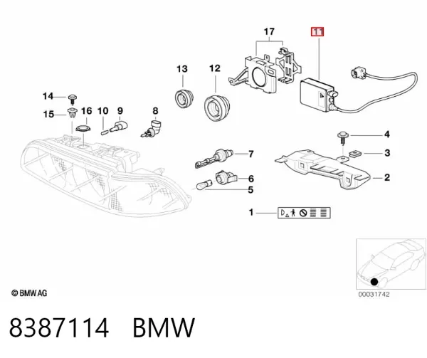 Блок розжига ксенона 8387114 BMW