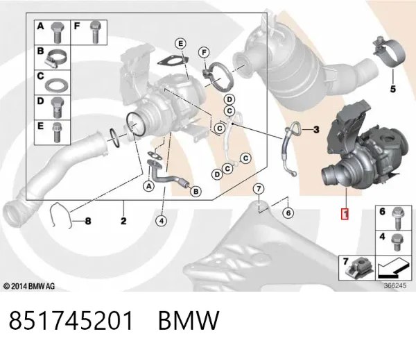 Турбина 851745201 BMW