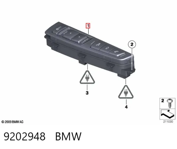 Блок кнопок центральной консоли 9202948 BMW