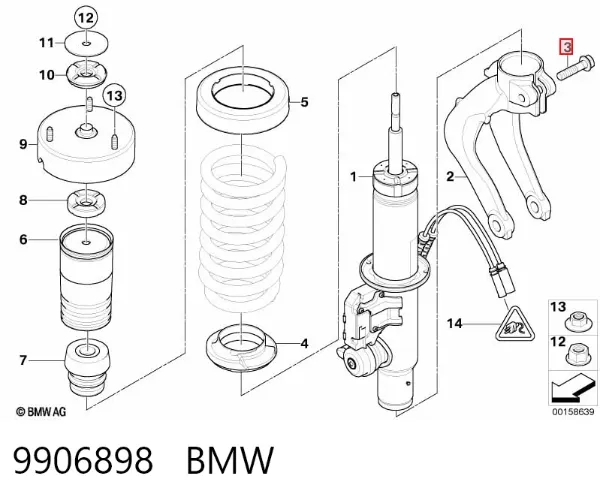 Болт переднего рычага 9906898 BMW