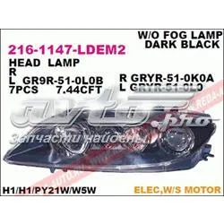 Левая фара GR9R510L0B Mazda