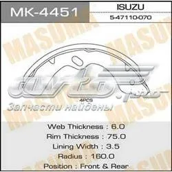 Задние барабанные колодки MK4451 Masuma