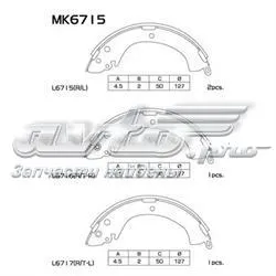 Задние барабанные колодки MK6715 Masuma
