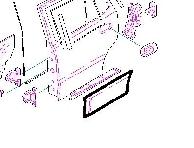 Накладка двери задней левой нижняя Hyundai Santa Fe I