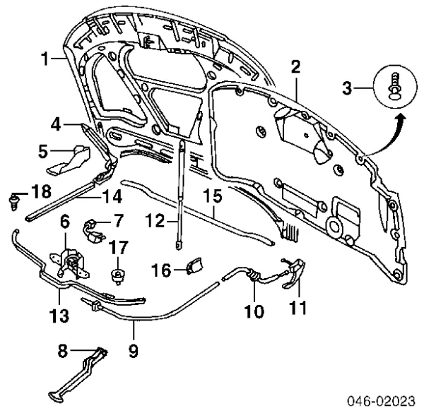 Амортизатор капота 3B0823359A VAG
