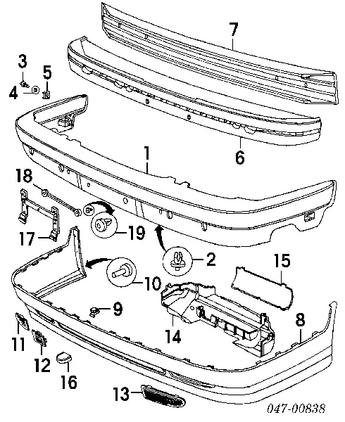 Усилитель переднего бампера Volvo 850 LS