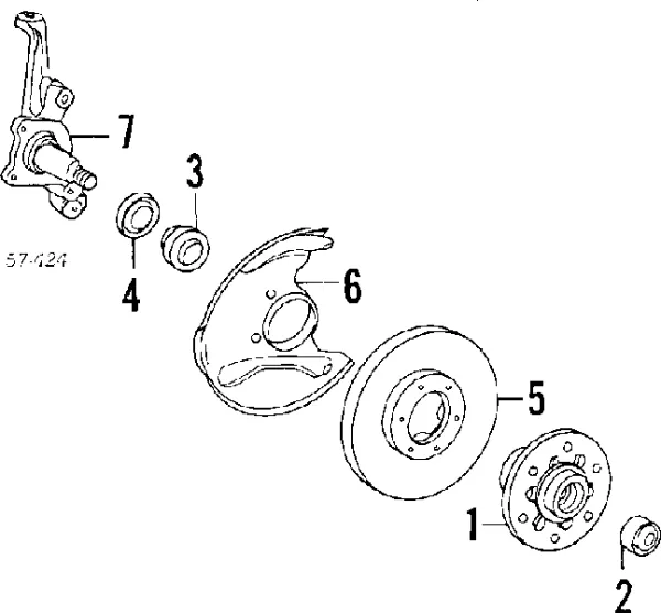 Подшипник ступицы передней внутренний MB109564 Chrysler