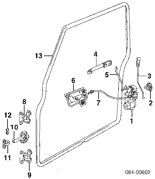 Замок передней правой двери FQJ102900 Land Rover