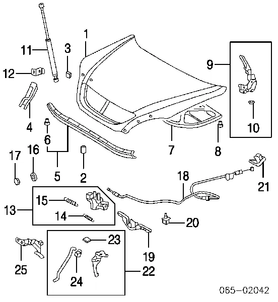 Замок капота Lexus RX 330/350